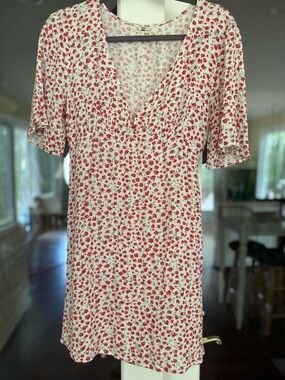 Billabong White Dress with Pink Floral Print